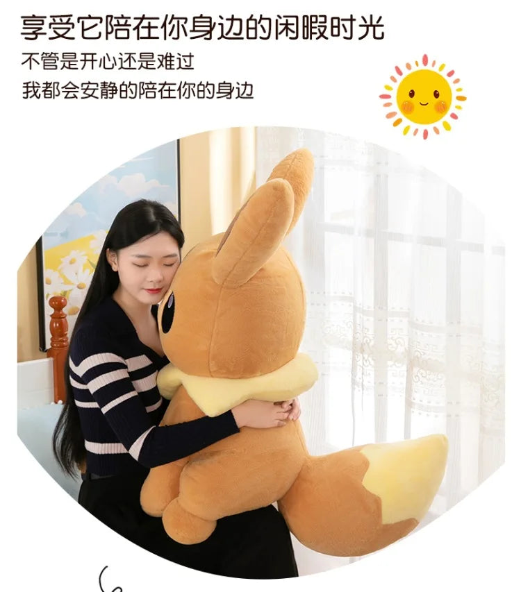 45/55/75CM Big Size Pokemon Eevee Plushies Kawaii Cartoon Anime Plush Soft Pillow Doll Stuffed Plushies Cute Room Ornament Gift