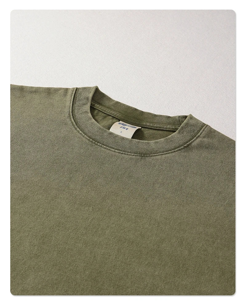 Men's Washed Cotton T-Shirt, Loose Fit 275gsm