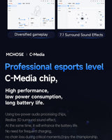 MCHOSE V9 Pro Electronic Sports Headset Three Mode Game USB Wireless 7.1 Channel Surround Sound Portable Headset with Microphone