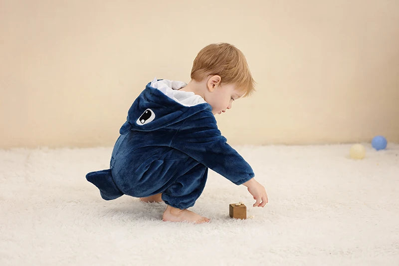 Plush Hooded Baby Winter Romper