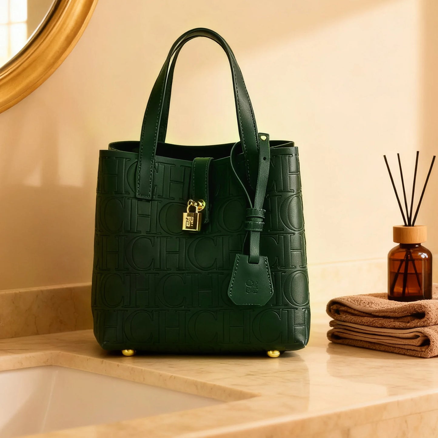 Embossed Letter Print Crossbody & Large Capacity Tote
