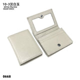 Dropshipping Custom Name Genuine Leather Men Women Business Card Holder Bifold Credit Card Case With ID Window