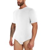 Mens Short Sleeve Full Body Shaper Bodysuit Tummy Control Romper Pajamas Waist Trainer Slimming Shapewear Underwear Undershirts