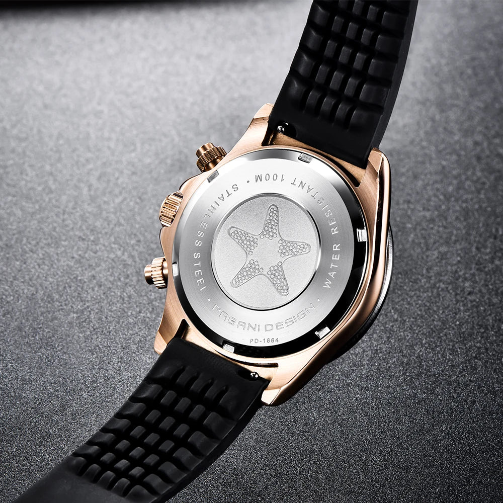 V2 PAGANI DESIGN 40MM Men's Quartz Watch Luxury Sapphire Stainless Steel 100m Waterproof Multi functional Men's Timing Watch
