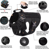 Tactical Dog Harness Set – Collar, Leash & MOLLE Pouches
