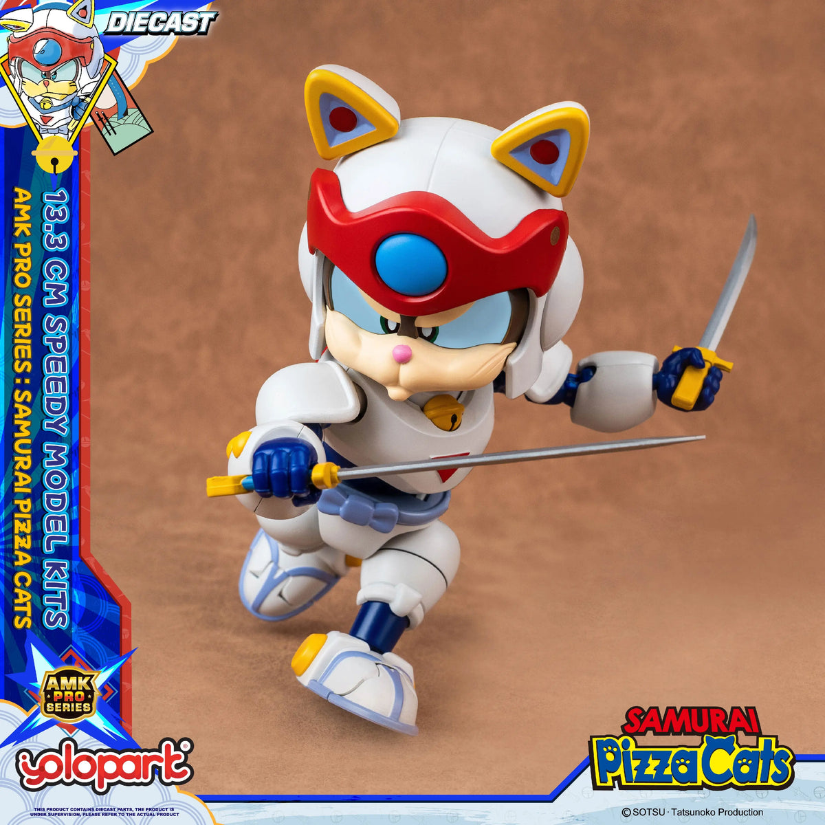 YOLOPARK 13.3cm Samurai Pizza Cats AMK PRO Series Speedy Model Kit TOY Gift For girl boy