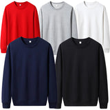 Men's Solid Crew Neck Pullover Sweatshirt