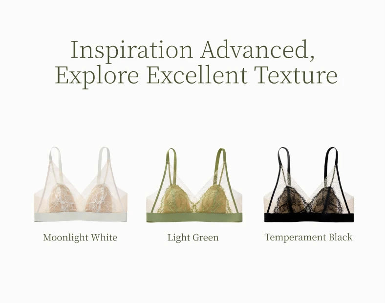 Sujiin Women's Lace Bra – Wireless Seamless Triangle Cup