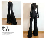 Women's Black High-Waist Flare Jeans | Vintage Y2K Style