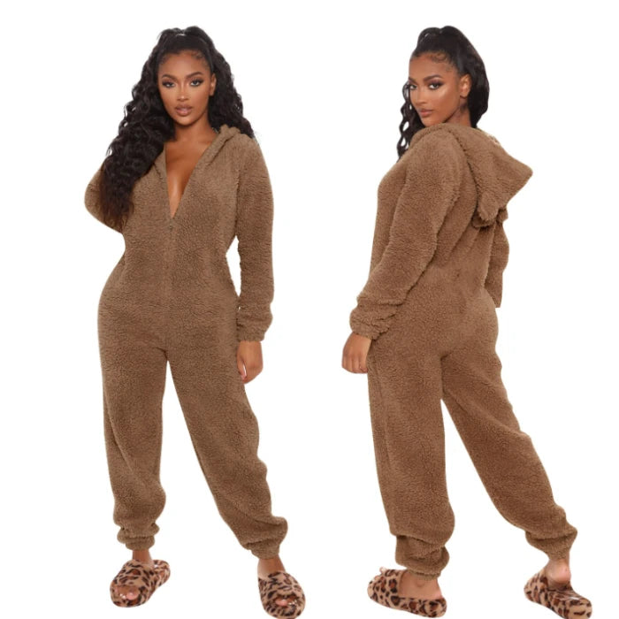 Women’s Elegant Hooded One-Piece Jumpsuit