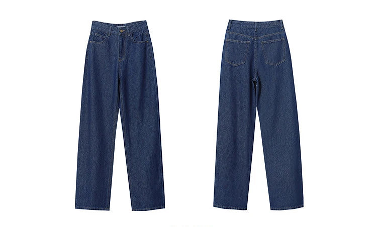 AMII Women's Barrel Jeans – Retro Straight Denim Trousers