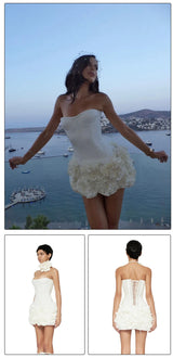 Structured Floral Mini Party Dress