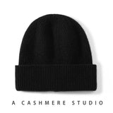 MERRILAMB 100% Cashmere Knit Beanie – Unisex Winter Hat