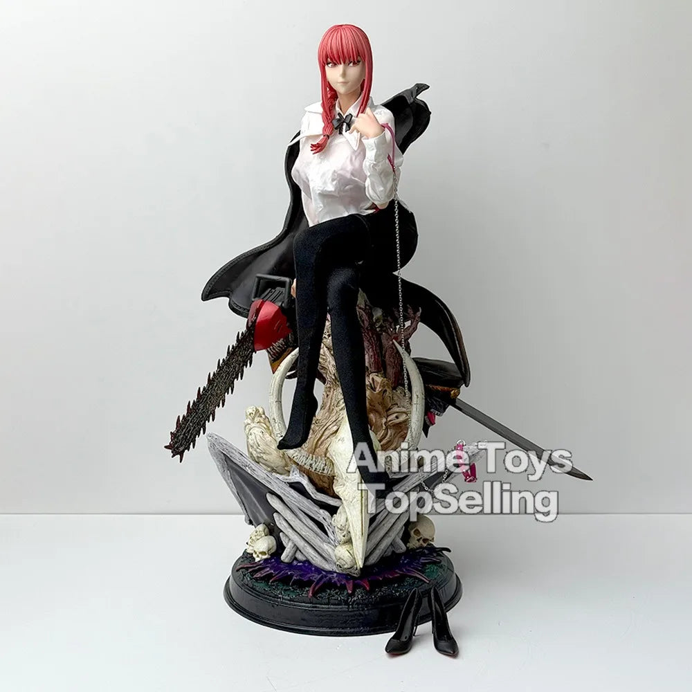 46cm/18.11in Anime Chainsaw Man Figure Makima Action Figures Pvc Statue Desktop Ornamen Collection Model Toys Gifts