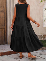 Elegant V-Neck Ruffle Summer Maxi