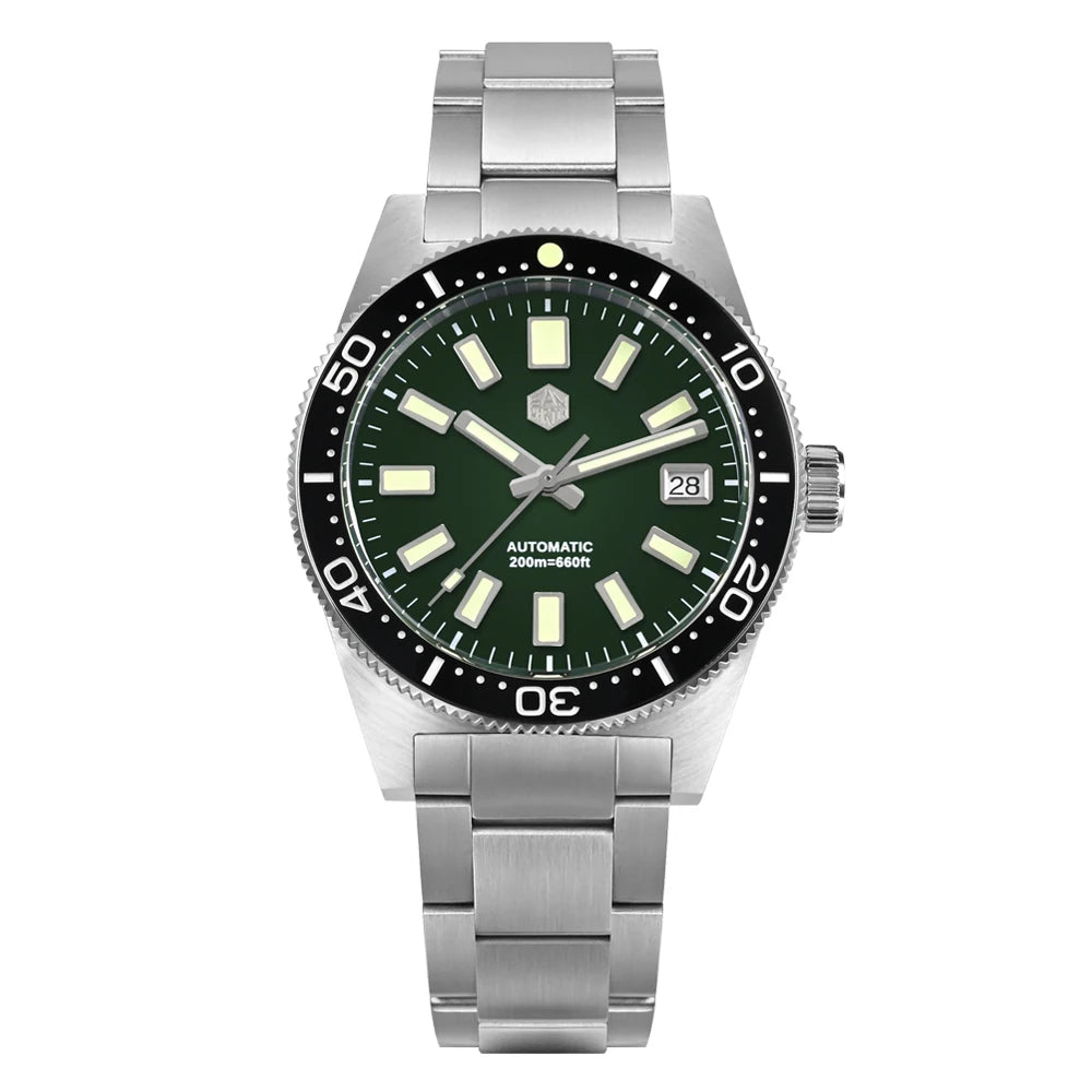 San Martin 62mas Diver Watch 39mm Classic NH35 Men Automatic Mechanical Watches Sapphire Waterproof 200m  SLN C3 Luminous SN0007