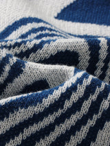 Men’s Contrast Maze Jacquard Crewneck Sweater