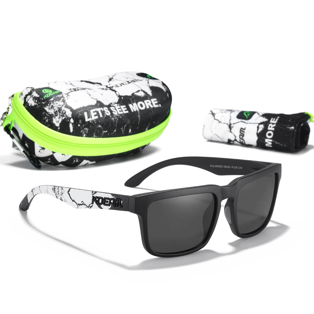 KDEAM Large Size Men's Sunglasses Polarized Photochromic Night Vision Goggles Oversized Sun Glasses With 154mm Width KD332 PLUS