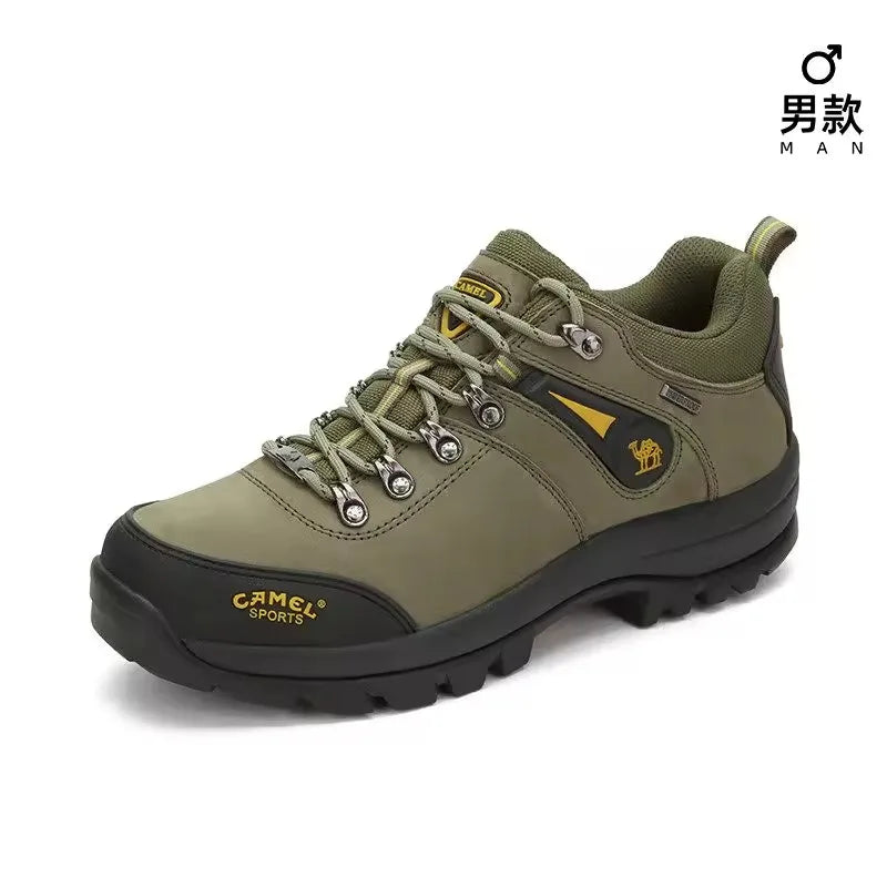 GOLDEN CAMEL Hiking Shoes for Men Waterproof Outdoor Low-top Hiking Boots Leather Men's Trekking Shoes Walking Male Sneakers New