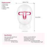 Wireless 7 Colors LED Face Neck Mask Rechargeable Photon Therapy Mask Red Light Skin Tightening Lifting Facial Beauty Device Home SPA Facial Care Machine