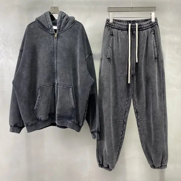 Men’s Vintage Wash Relaxed Zip-Up Hoodie