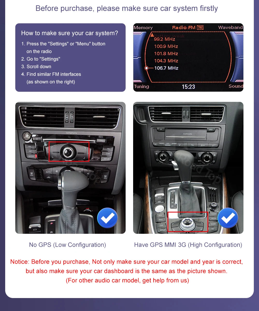 Audi Q5 2009–2017 CarPlay & Android Auto Touchscreen