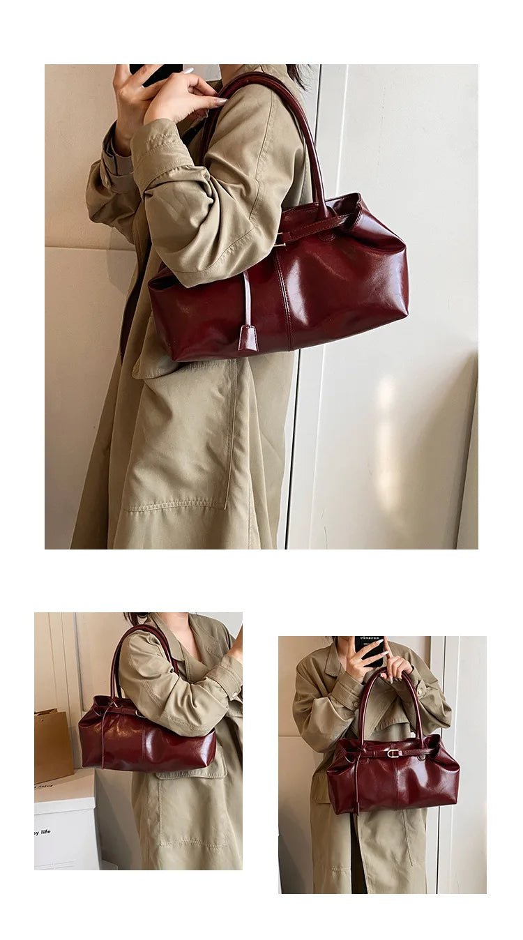 Vintage Handbag for Women Large Capacity 2026 New Underarm Commuting Bag Fashion Female Casual Single Shoulder Tote Bag Handbags