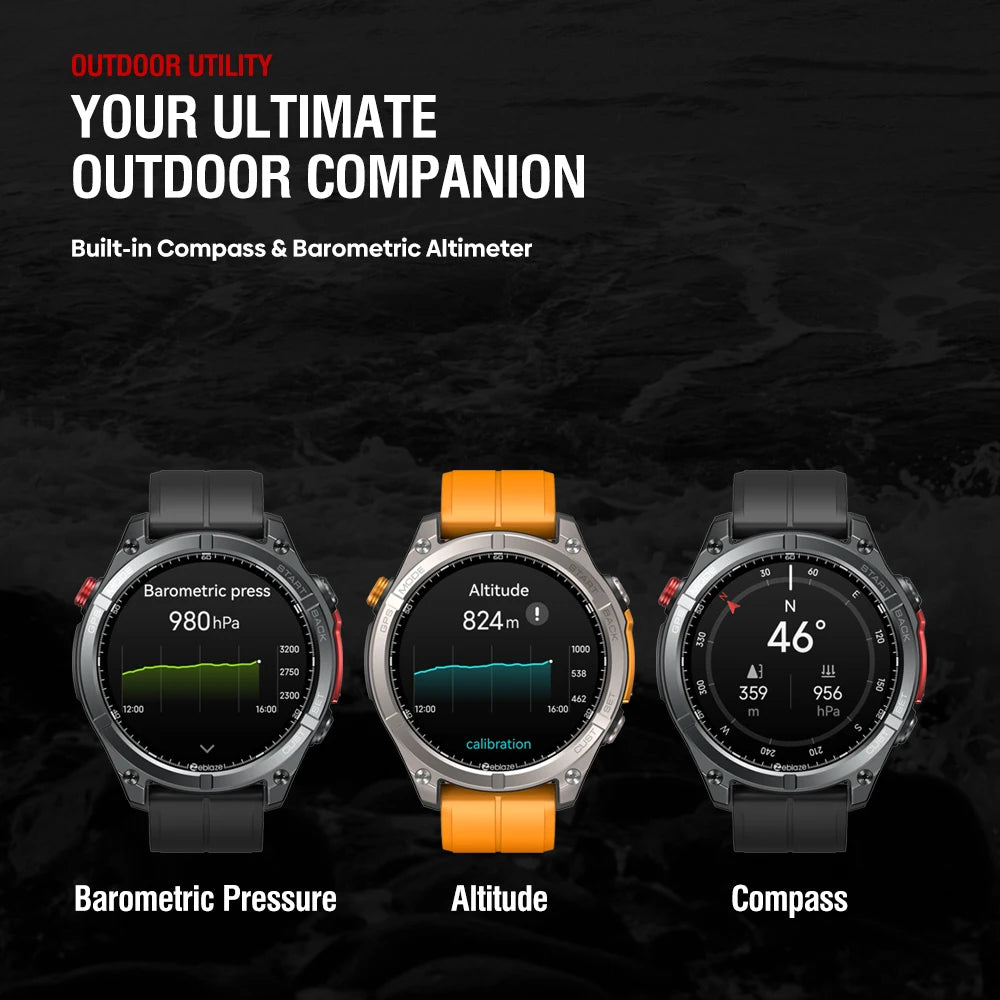 Zeblaze Stratos 4 GPS Smartwatch – AMOLED 1.43"