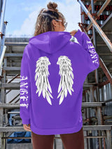 Angel Wings Oversized Graphic Hoodie