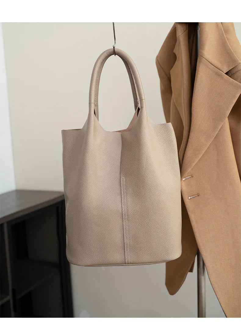 Luxury Soft Leather Bucket Bag | Large Women’s Shoulder Bag