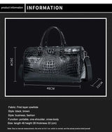 2024 New Cow Genuine Alligator Leather Travel Bags Luxury Men Large Capacity Portable Male Shoulder Bags Brand Travel Duffle Bag