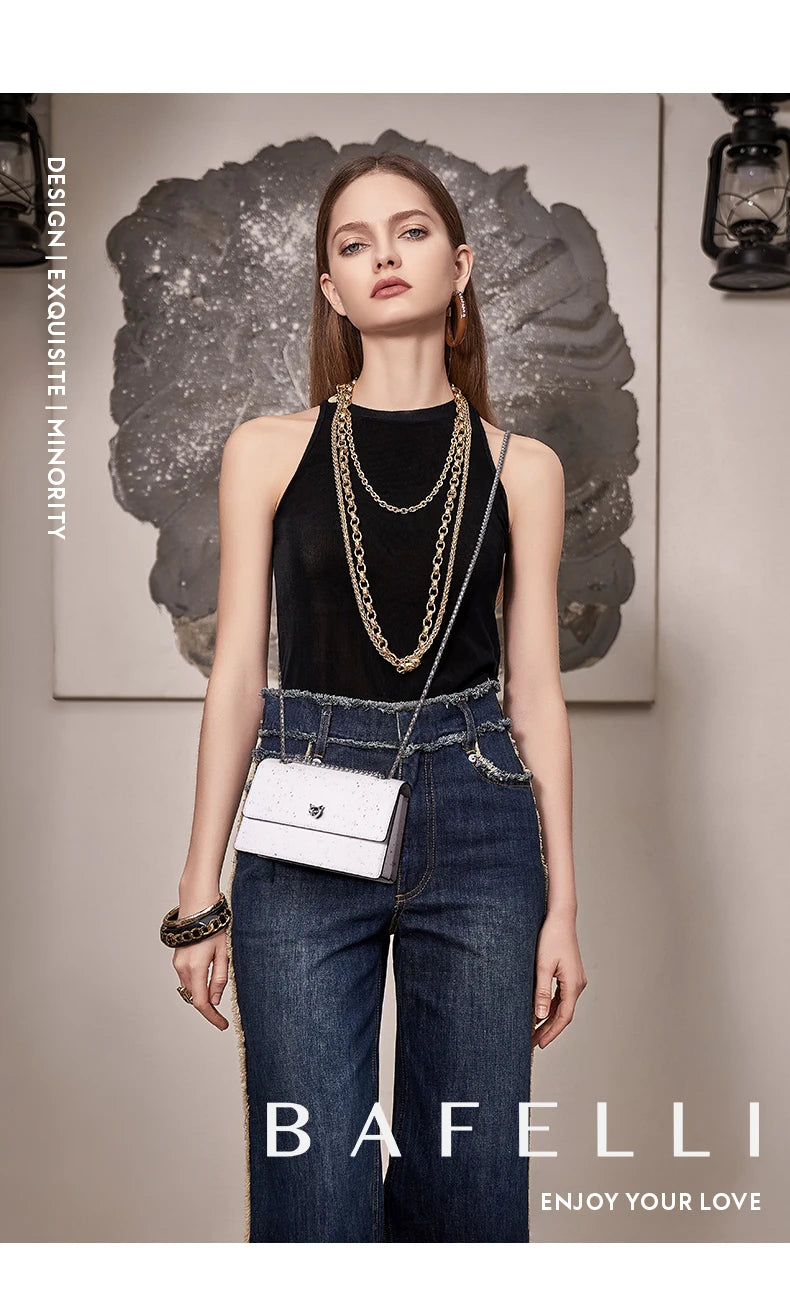 Luxury Mini Crossbody Bag with Chain Strap Women Small Square Shoulder Bag 2026 New Fashion - Bafelli