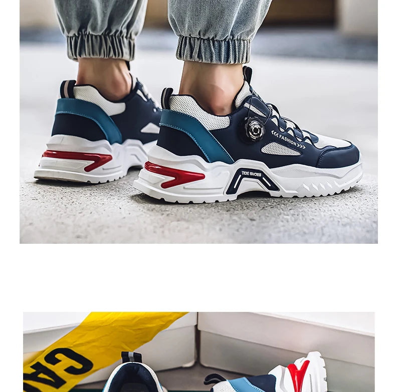 Men's Rotating Buckle Casual Sports Sneakers