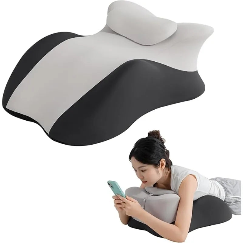 Adjustable Headrest Reading Pillow for Bed Adults - Memory Foam Back Support Wedge for Acid Reflux, Snoring & Legs