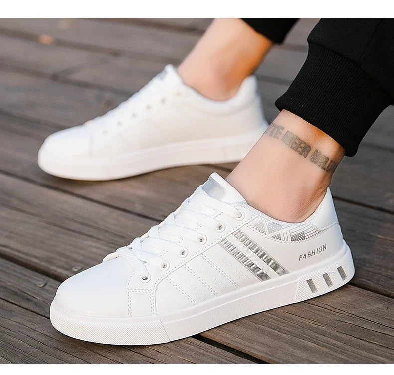 2026 Mens Casual Sneakers New Fashion Lace-up White Shoes Student Comfort Sports Plus Size Vulcanized Shoes Zapatillas De Hombre