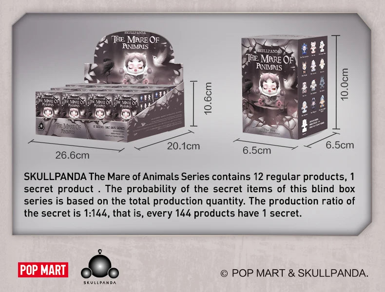 Pop Mart Skullpanda The Mare of Animals Series Blind Box Guess Bag Mystery Box Toys Doll Cute Anime Figure Ornaments Gift