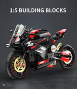 FUNXINEE Technical 1:5 Scale V4 Motorcycle Building Blocks Set MOC Style Assembly Bricks STEM Educational Gift for Boys Girls