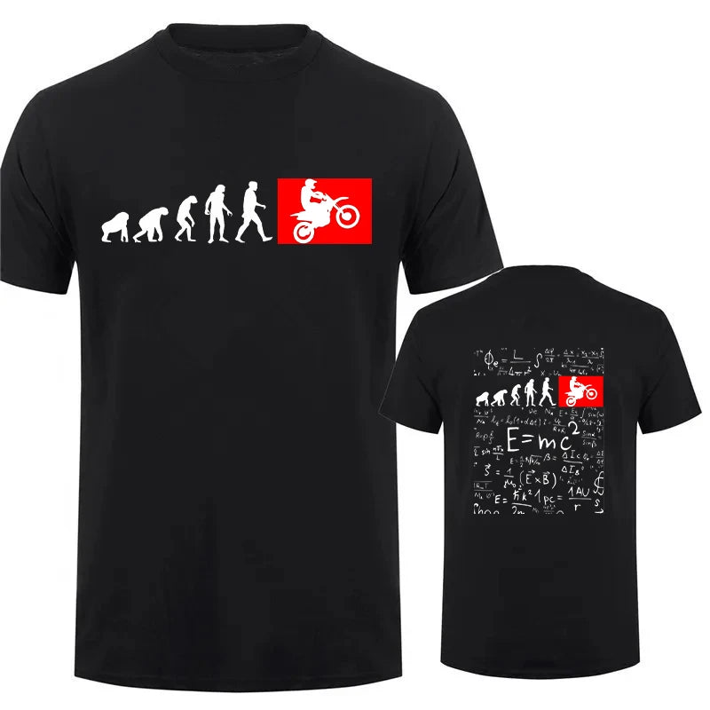 Unisex Human Evolution Motorbike Graphic Print T-Shirt