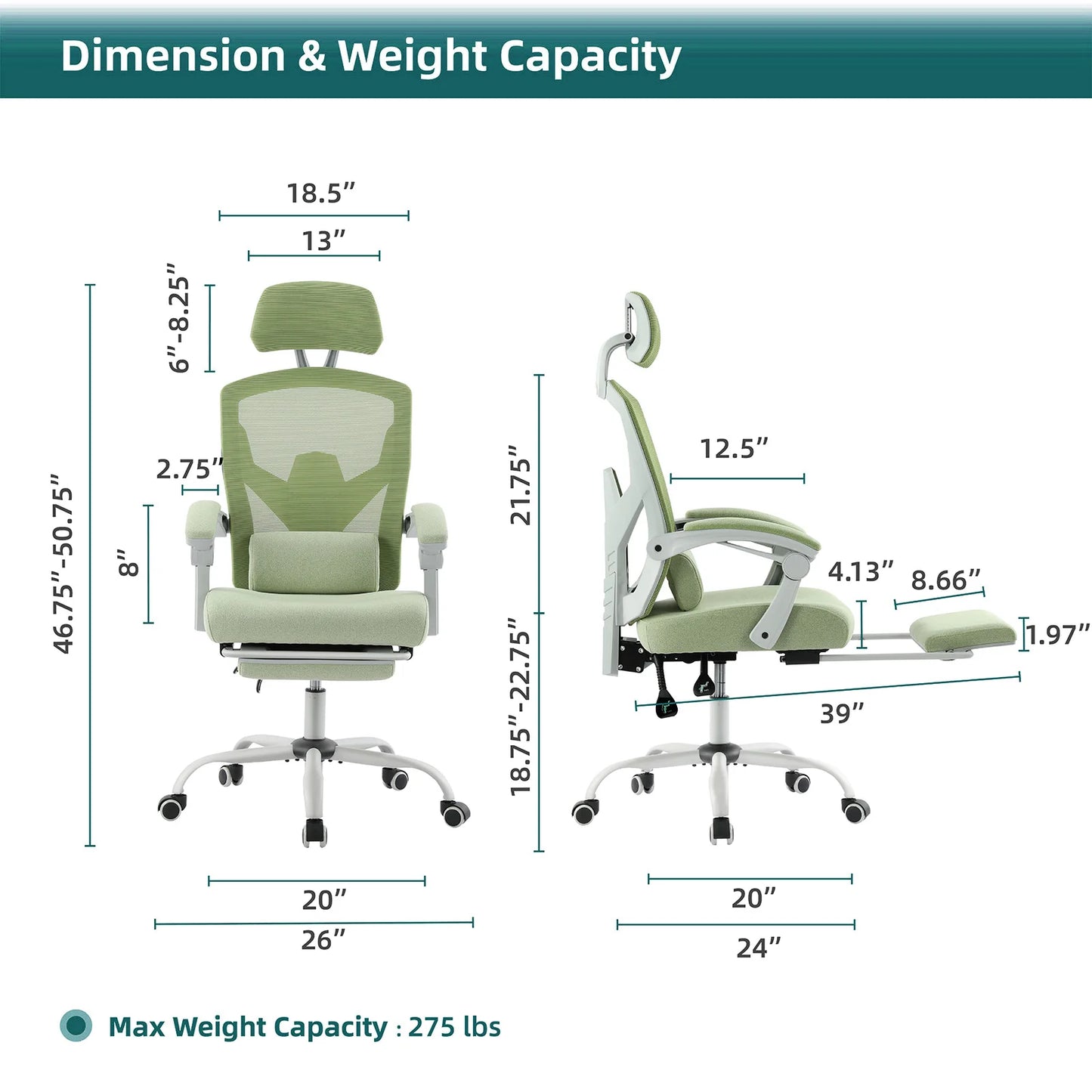 JHK Ergonomic High-Back Mesh Reclining Office Chair