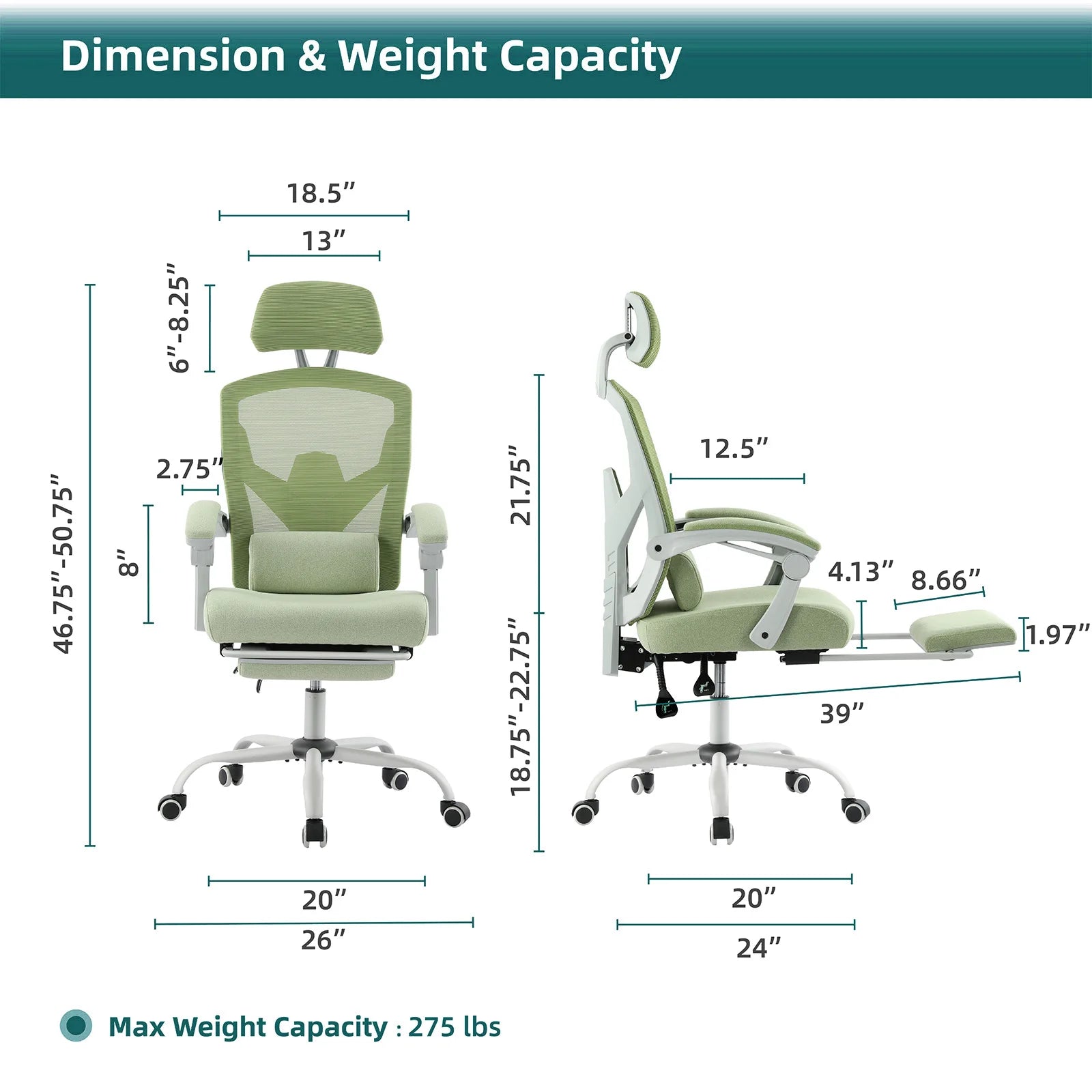 JHK Ergonomic High-Back Mesh Reclining Office Chair