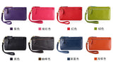 Fashion Women Genuine Leather Wristlet Clutch Bag Multifunctional Coin Purses Wallet Zipper Card Holder Money Clip Phone Bag