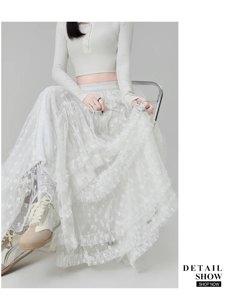 Gothic Lace Trumpet Skirt – Fairycore & Punk Streetwear