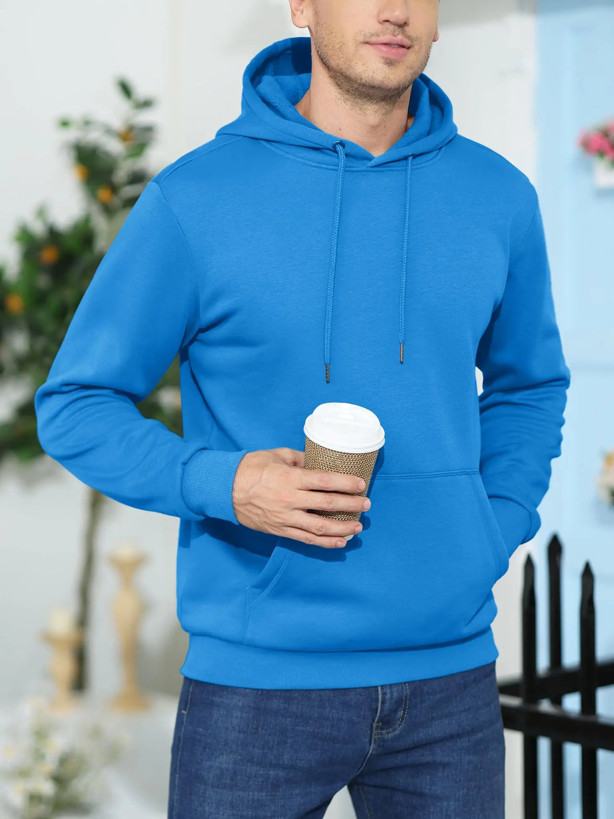 TACVASEN Autumn Winter Fleece Hoodies Mens Thermal Warm Hooded Sweatshirts Pockets Casual Hoodies Pullover Tops Male