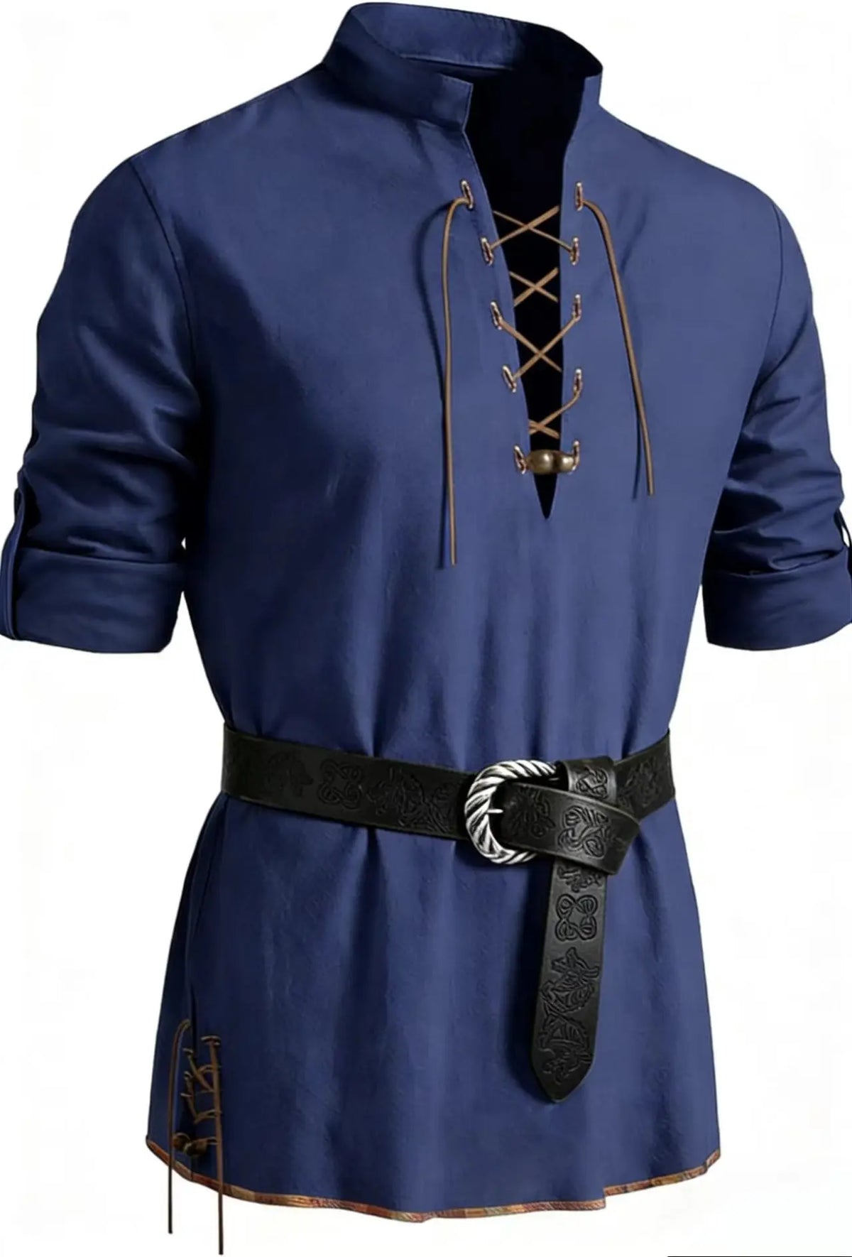Men's Medieval Pirate Lace-Up Shirt