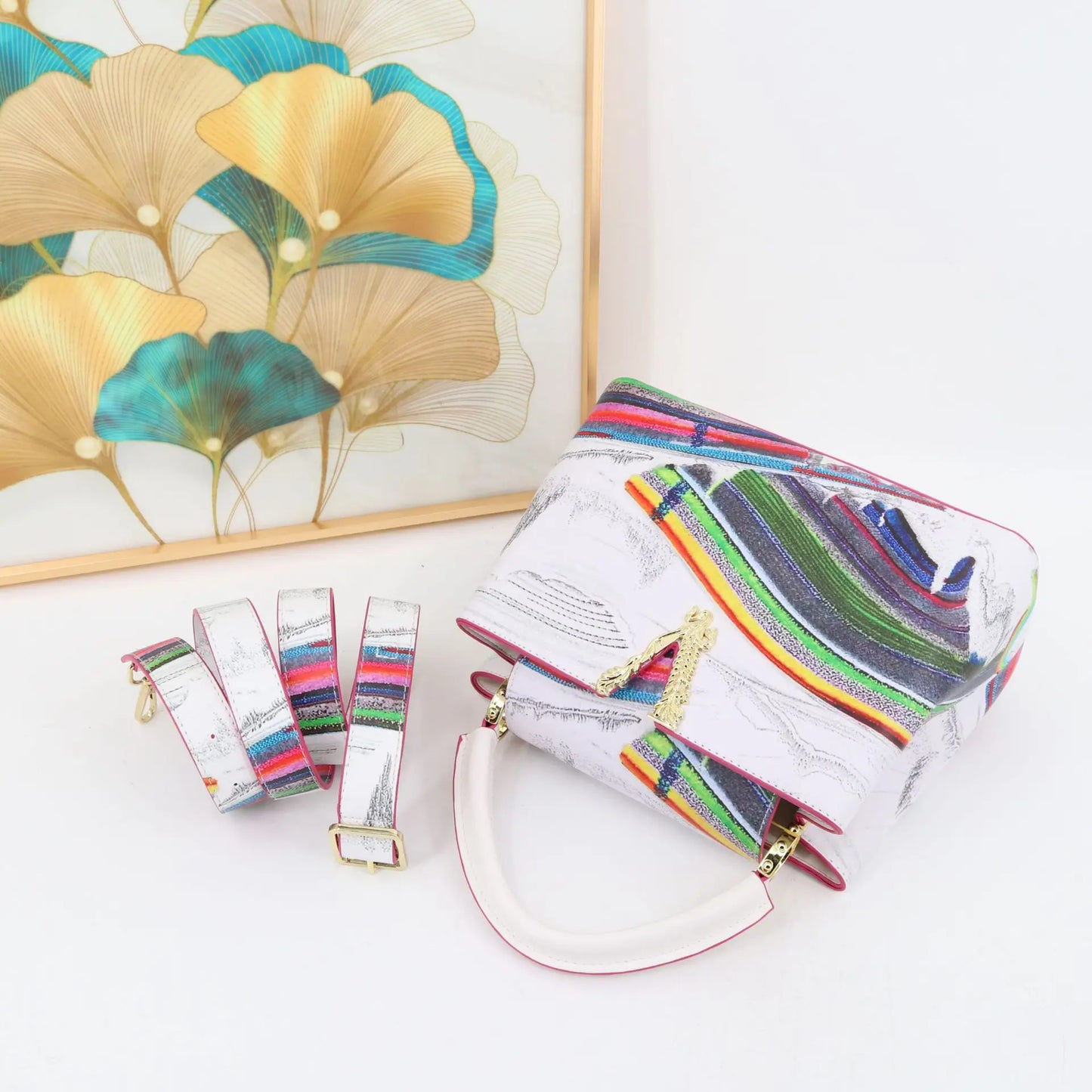 Ins Famous Fashion Classic Printed PU Leather Women's Handbags – Luxury Elegant Shoulder Crossbody Top Handle Bag