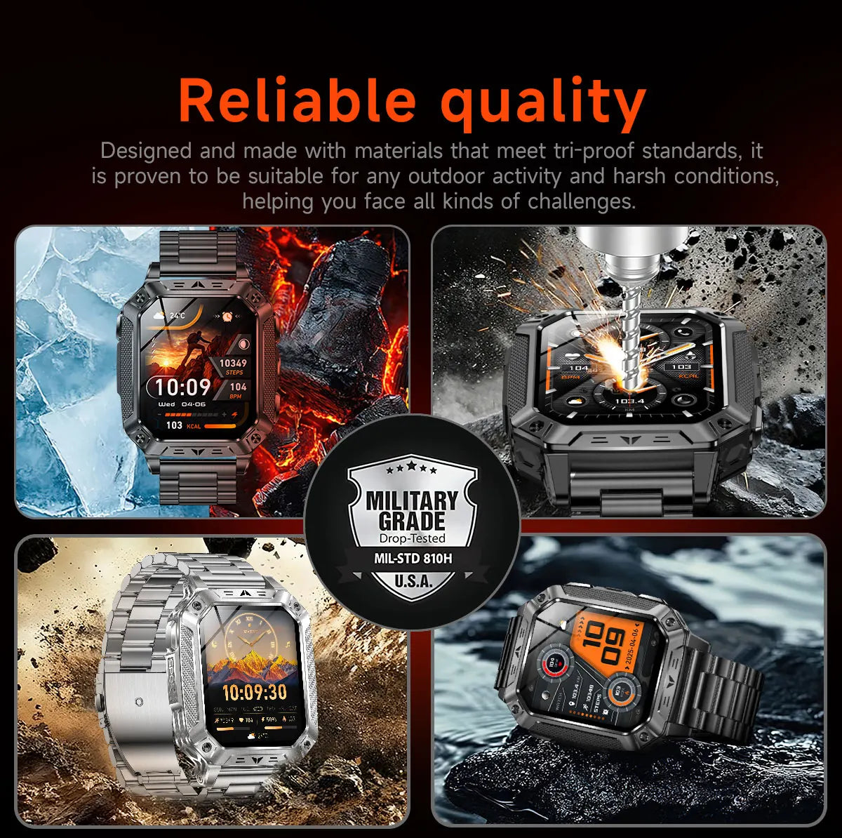 2026 Military-Grade Outdoor Sports Smartwatch 1400mAh