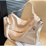 Large Capacity Solid Color Crossbody Shoulder Bag, Fashion Casual Versatile Shopper Tote Bag,Black/White Elegant Women Handbag