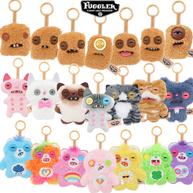 Original Fuggler Keychain Plush Toys Fugglers Fugg Alley Cat Pandents Stuffed Animal Fugg UNGGETS Keyrings Plushies Dolls Gifts