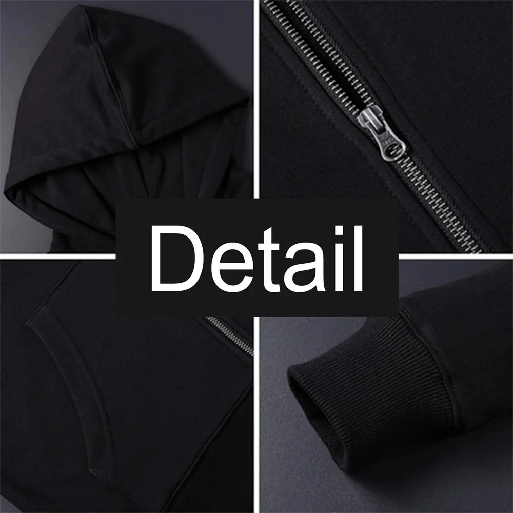 Zero Skateboard Logo Men's Harajuku Zipper Hoodie