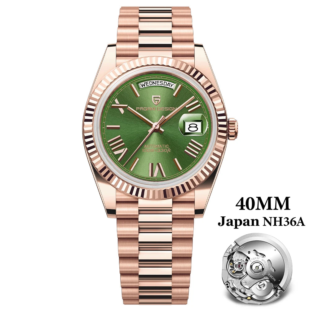 PAGANI DESIGN DD40 Luxury Rose Gold Men's Watches Automatic Mechanical Watch For Men AR Sapphire Glass Date Wrist watch Men 2026